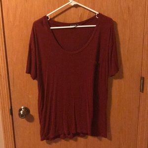 maroon short sleeved shirt from cotton on